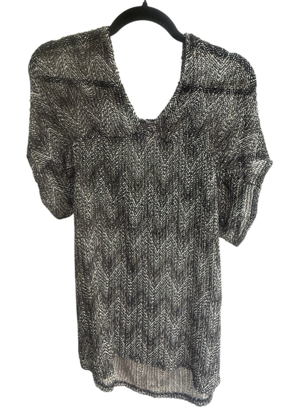 Jordan Taylor Black & White Chevron Knit Women’s Swimsuit Coverup Size Small